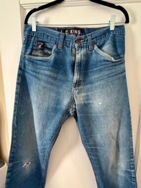 Vintage L.C. King 5 pocket White Oak Cone Mill Denim, 32 X 31